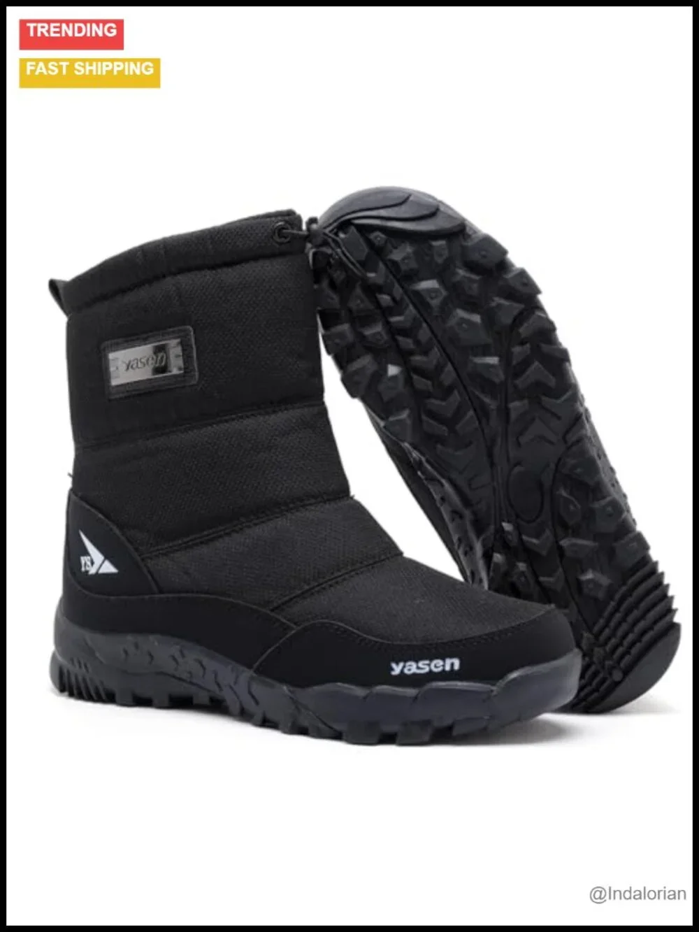 Warm Lined Waterproof Winter Snow Boots Non-Slip Outdoor Hiking Men's Faux Fur
